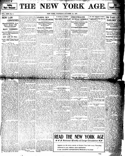New York Age, Oct 28, 1909