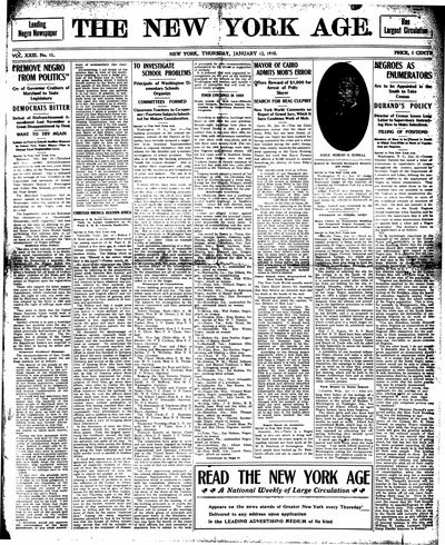 New York Age, Jan 13, 1910