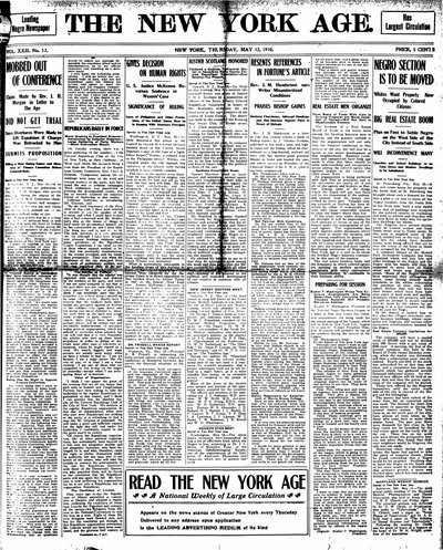 New York Age, May 12, 1910