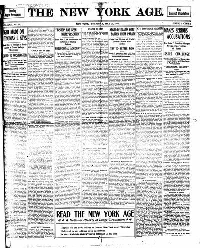 New York Age, May 26, 1910