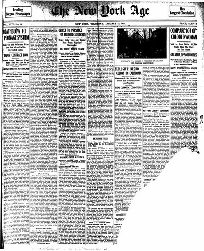 New York Age, Jan 19, 1911