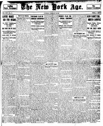 New York Age, Feb 22, 1912