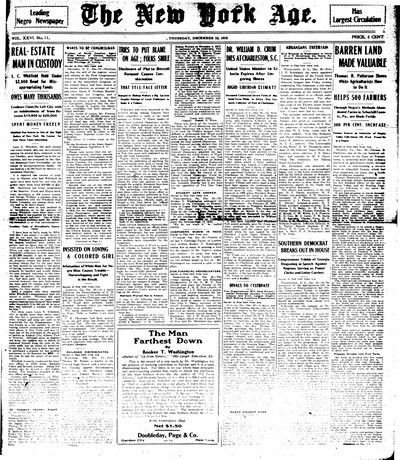 New York Age, Dec 12, 1912
