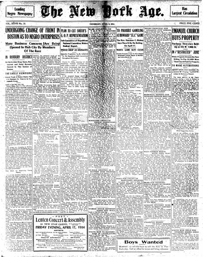 New York Age, Apr 9, 1914
