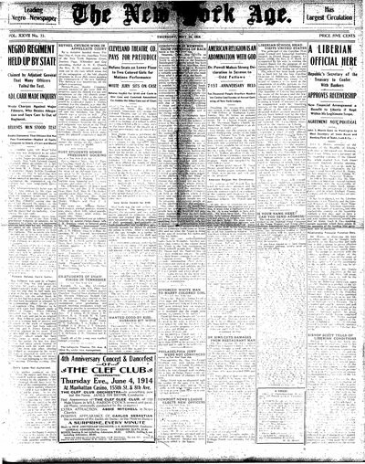 New York Age, May 14, 1914