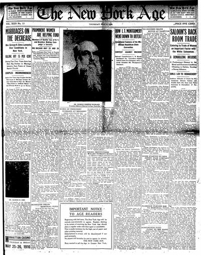 New York Age, May 11, 1916