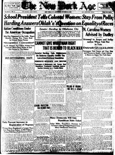 New York Age, Oct 16, 1920