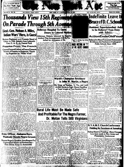 New York Age, May 28, 1921