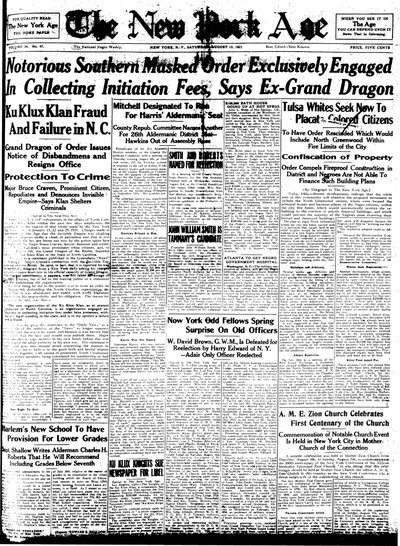 New York Age, Aug 13, 1921