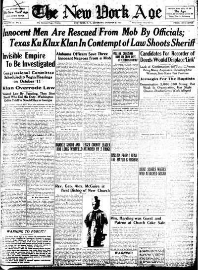 New York Age, Oct 8, 1921
