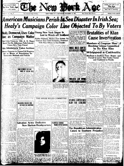 New York Age, Oct 15, 1921