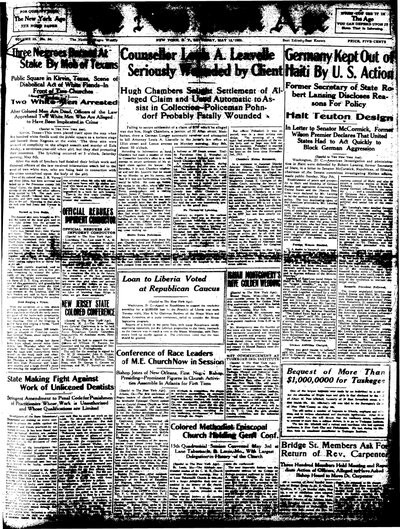New York Age, May 13, 1922