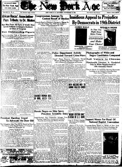 New York Age, Nov 18, 1922