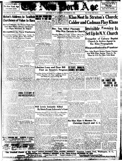 New York Age, Nov 25, 1922