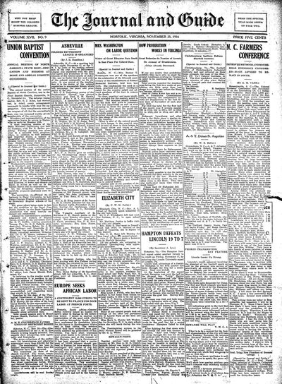 Norfolk Journal and Guide, Nov 25, 1916