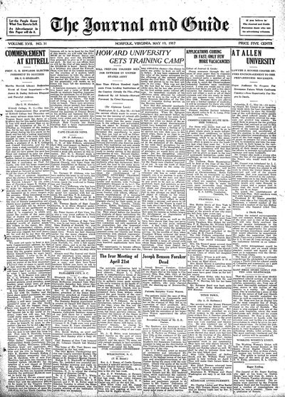 Norfolk Journal and Guide, May 19, 1917