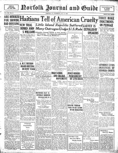 Norfolk Journal and Guide, May 14, 1921