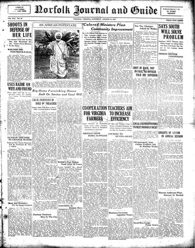 Norfolk Journal and Guide, Aug 13, 1921