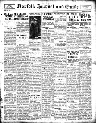 Norfolk Journal and Guide, Aug 27, 1921