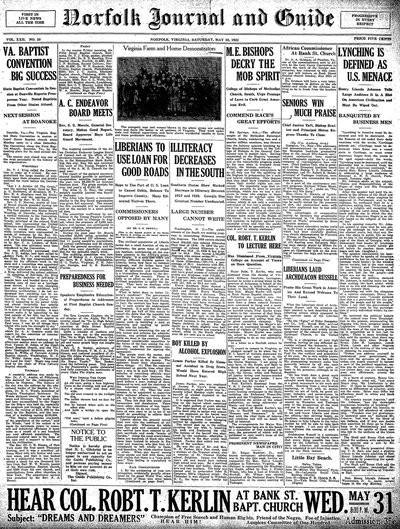 Norfolk Journal and Guide, May 20, 1922