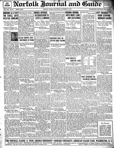 Norfolk Journal and Guide, Nov 18, 1922