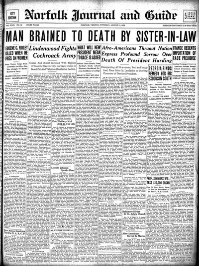 Norfolk Journal and Guide, Aug 11, 1923