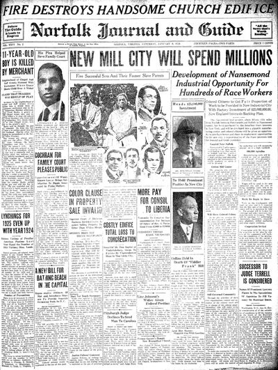 Norfolk Journal and Guide, Jan 9, 1926