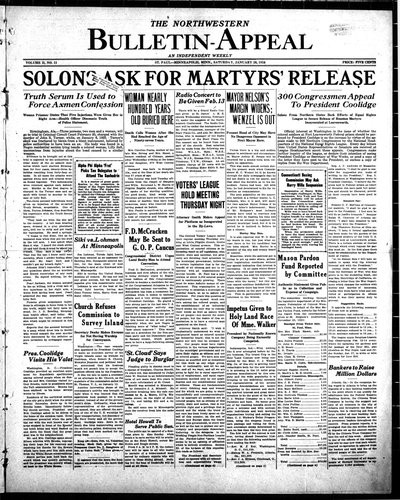 Northwestern Bulletin-Appeal, Jan 26, 1924