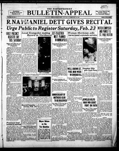 Northwestern Bulletin-Appeal, Feb 23, 1924