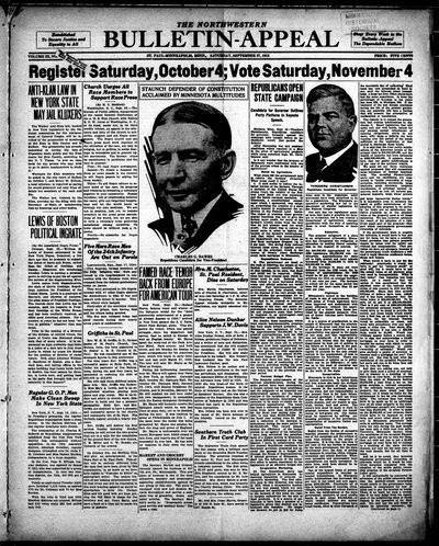 Northwestern Bulletin-Appeal, Sep 27, 1924
