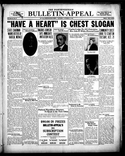 Northwestern Bulletin-Appeal, Oct 18, 1924
