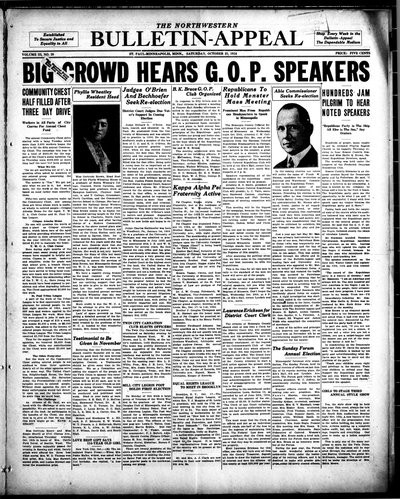 Northwestern Bulletin-Appeal, Oct 25, 1924