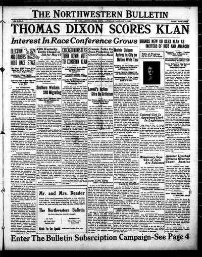 Northwestern Bulletin, Jan 27, 1923
