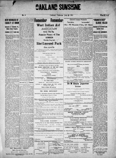 Oakland Sunshine, Jul 24, 1915