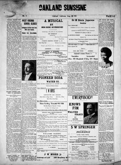 Oakland Sunshine, Aug 28, 1915