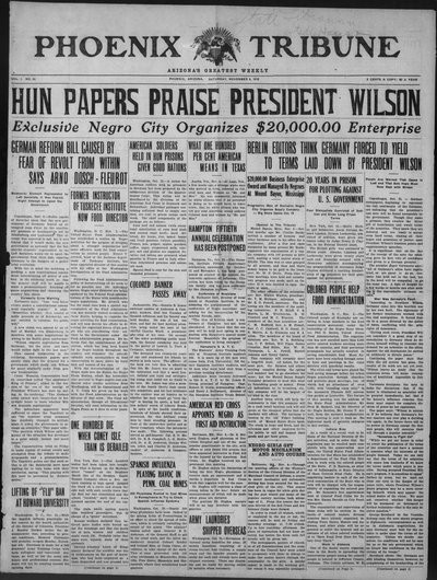 Phoenix Tribune, Nov 9, 1918