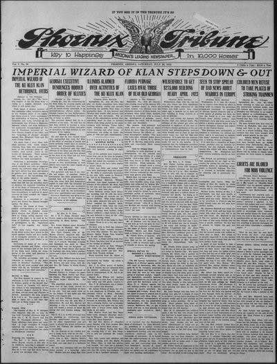 Phoenix Tribune, Jul 29, 1922