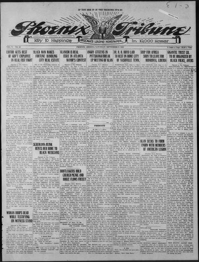 Phoenix Tribune, Sep 9, 1922