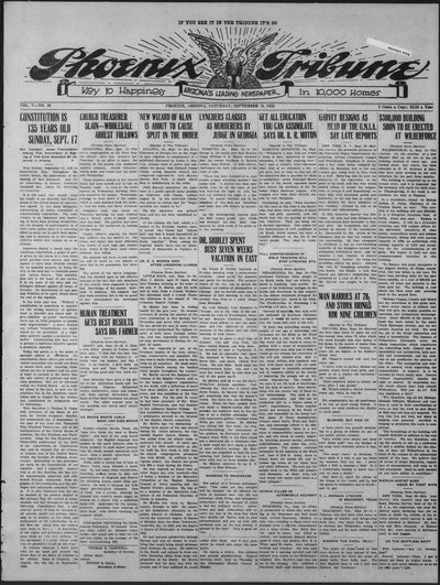 Phoenix Tribune, Sep 16, 1922