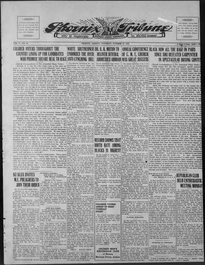 Phoenix Tribune, Oct 21, 1922