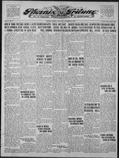Phoenix Tribune, Nov 18, 1922