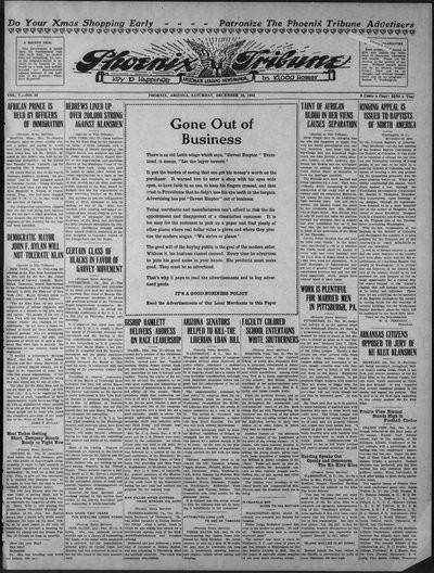 Phoenix Tribune, Dec 16, 1922