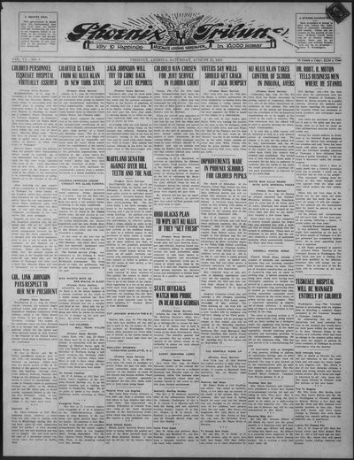 Phoenix Tribune, Aug 25, 1923