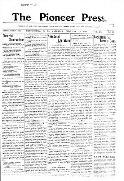 The Pioneer Press, Feb 25, 1911