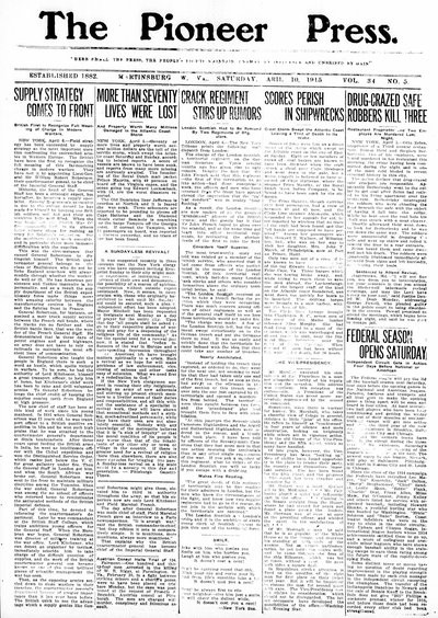 The Pioneer Press, Apr 10, 1915