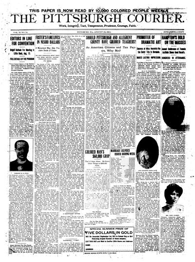 Pittsburgh Courier, Aug 12, 1911