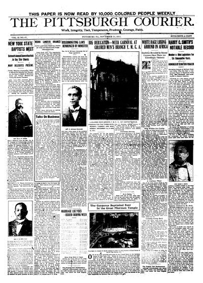 Pittsburgh Courier, Nov 11, 1911