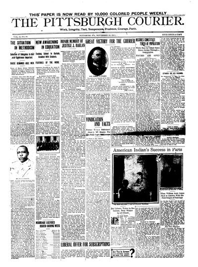 Pittsburgh Courier, Nov 18, 1911