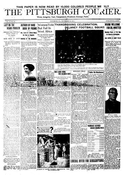 Pittsburgh Courier, Nov 25, 1911