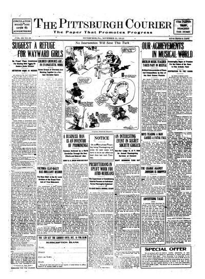 Pittsburgh Courier, Nov 22, 1912